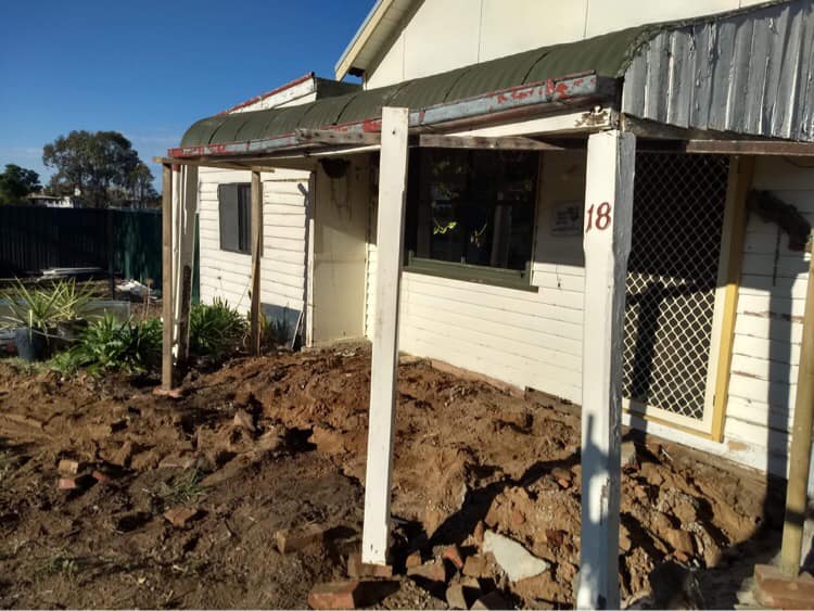 Cohuna veranda before concrete